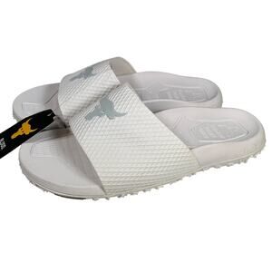 New Under Armour Project Rock Cushioned White Michelin Slides Men's Size 8 NWT